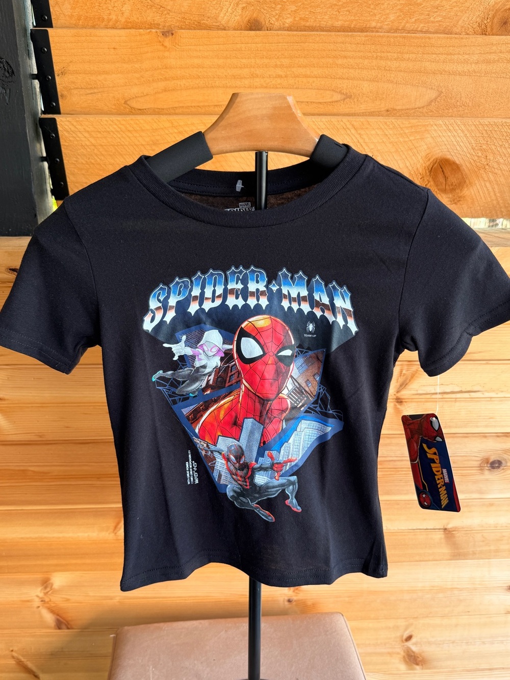 Marvel Black Spider-Man Graphic Tee for Kids size 5 NWT